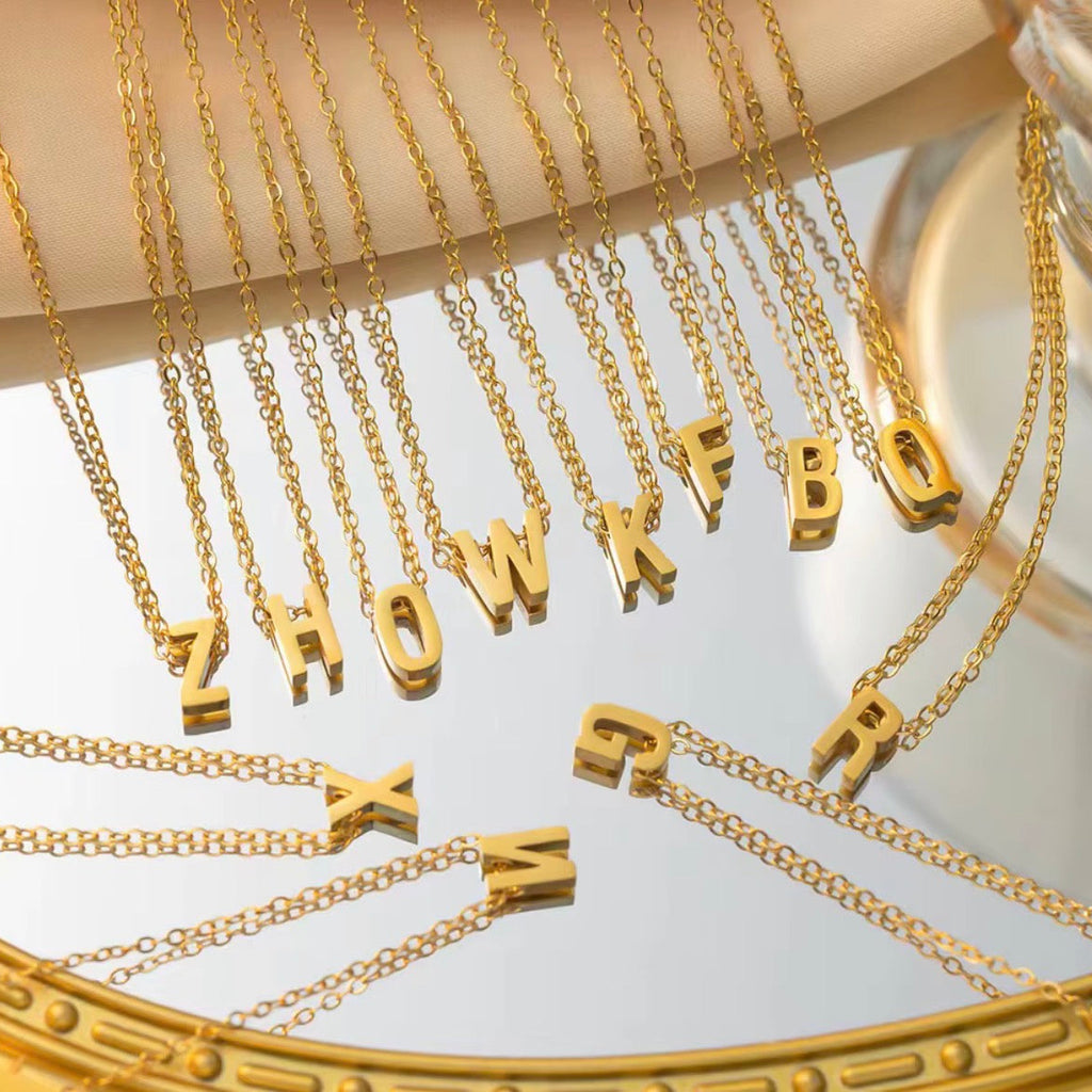 Initial Letter Dainty Necklace