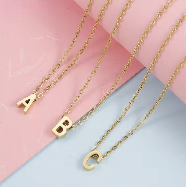 Initial Letter Dainty Necklace