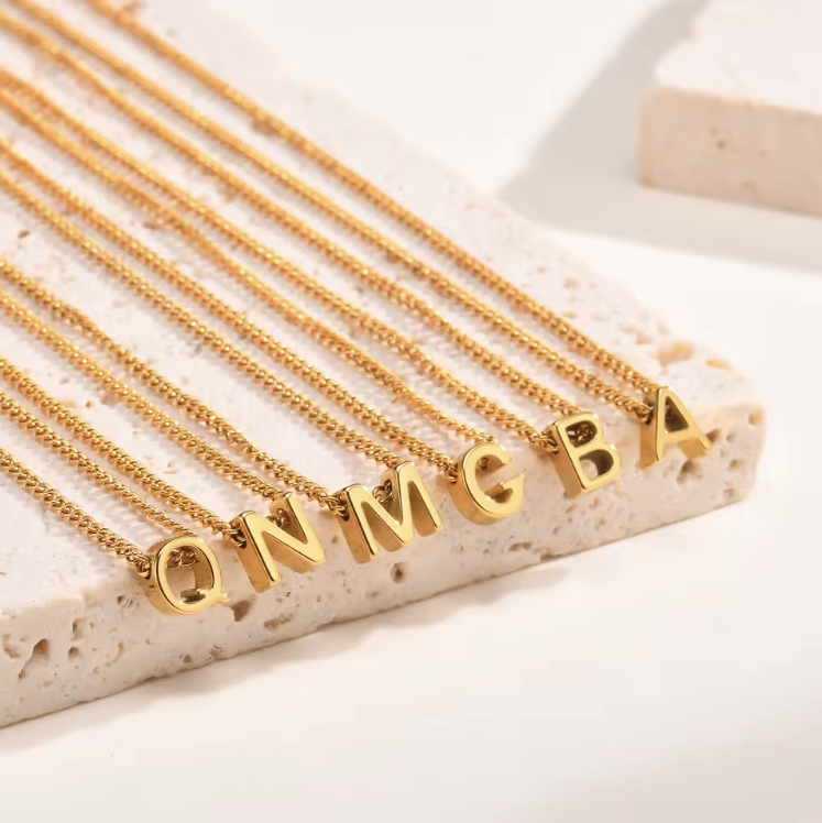 Initial Letter Dainty Necklace